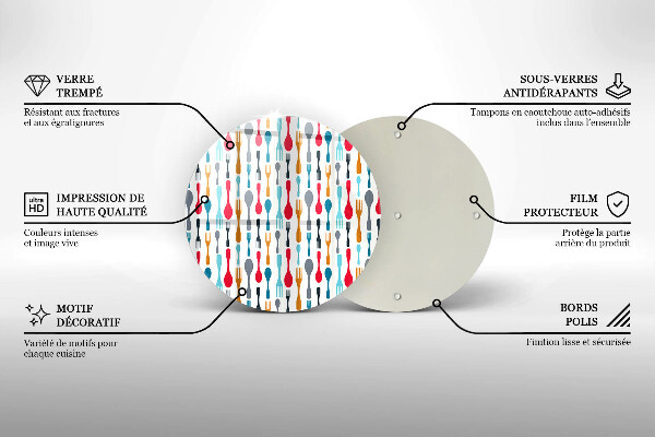 Steklena podloga za rezanje Ilustracija žlice