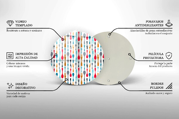 Steklena podloga za rezanje Ilustracija žlice