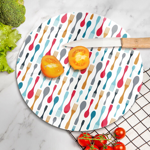 Steklena podloga za rezanje Ilustracija žlice