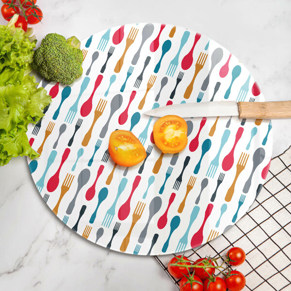 Steklena podloga za rezanje Ilustracija žlice