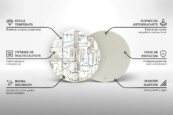 Steklena podloga za rezanje Kuhinjski dodatki