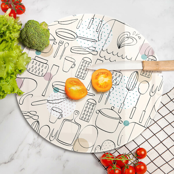Steklena podloga za rezanje Kuhinjski dodatki