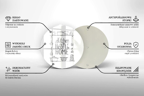 Steklena podloga za rezanje Napis stavek
