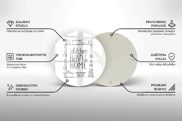 Steklena podloga za rezanje Napis stavek