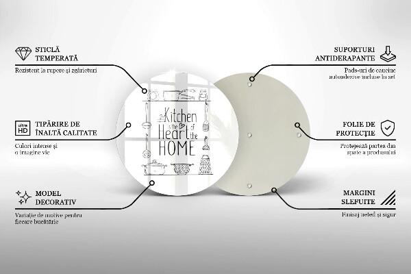 Steklena podloga za rezanje Napis stavek