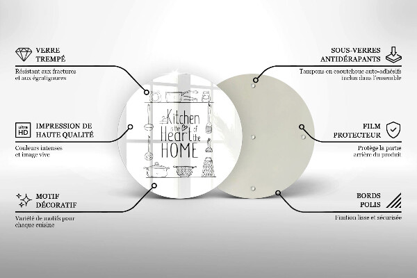 Steklena podloga za rezanje Napis stavek