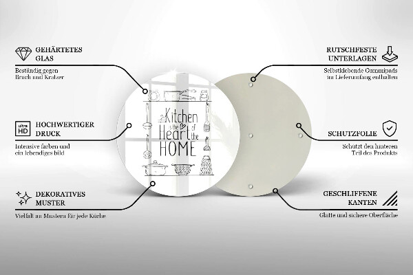 Steklena podloga za rezanje Napis stavek
