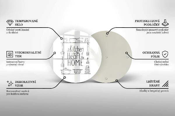 Steklena podloga za rezanje Napis stavek