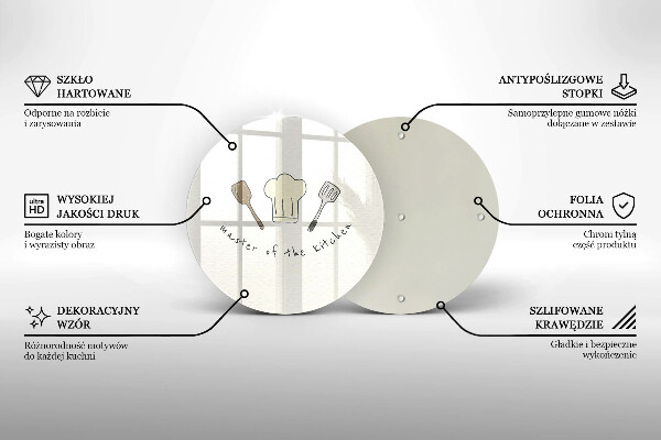 Steklena podloga za rezanje Mojster kuhinje