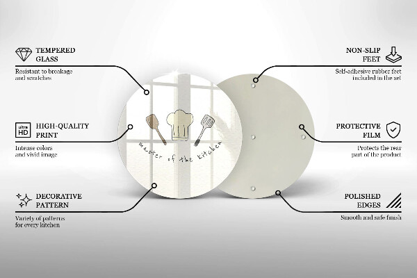 Steklena podloga za rezanje Mojster kuhinje