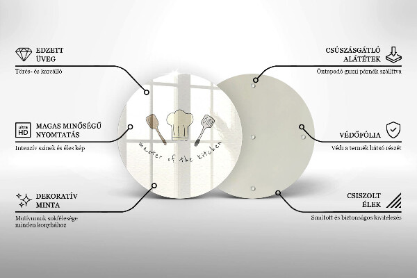 Steklena podloga za rezanje Mojster kuhinje