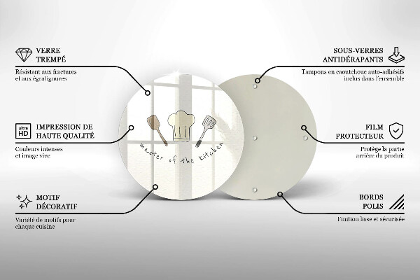 Steklena podloga za rezanje Mojster kuhinje