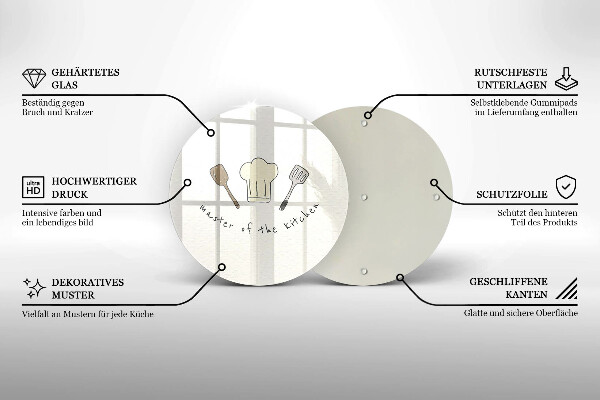 Steklena podloga za rezanje Mojster kuhinje