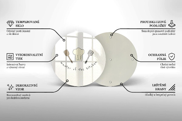 Steklena podloga za rezanje Mojster kuhinje