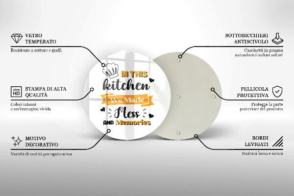 Steklena podloga za rezanje V tej kuhinji smo delali nered in spomine