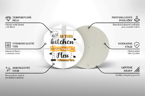 Steklena podloga za rezanje V tej kuhinji smo delali nered in spomine