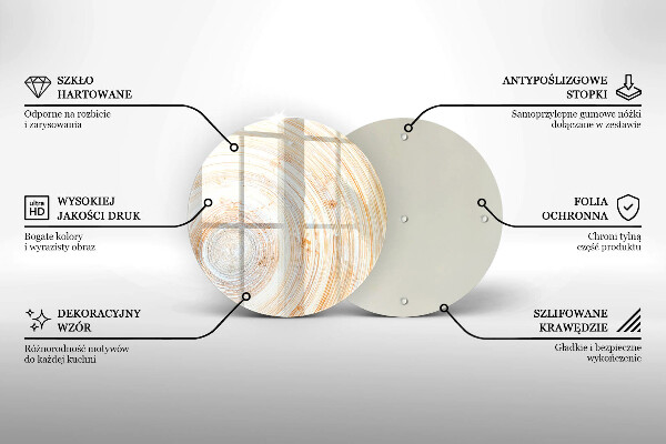 Steklena podloga za rezanje Tekstura lesa