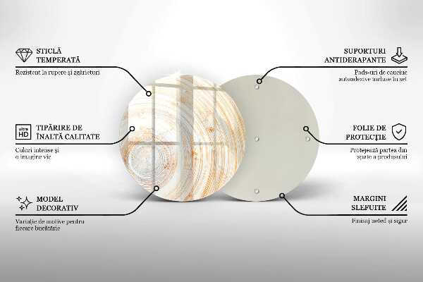Steklena podloga za rezanje Tekstura lesa