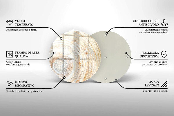 Steklena podloga za rezanje Tekstura lesa