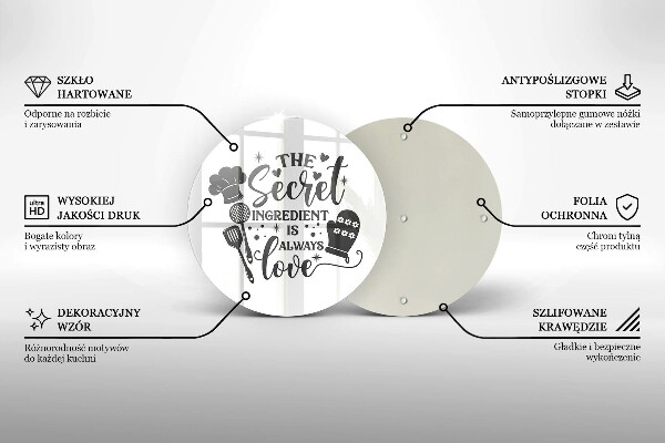 Steklena podloga za rezanje Napis stavek