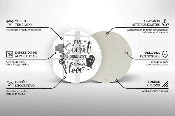 Steklena podloga za rezanje Napis stavek