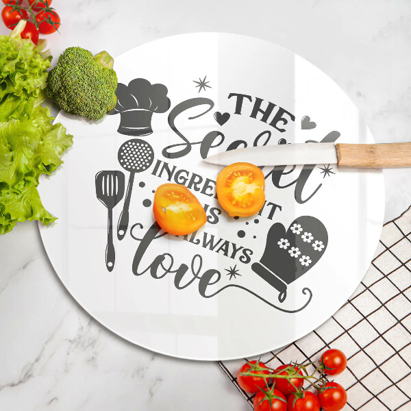 Steklena podloga za rezanje Napis stavek