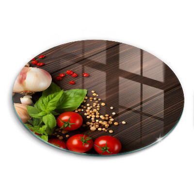Steklena podloga za rezanje Zelenjava na mizi