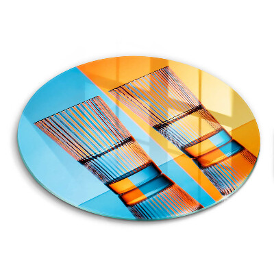 Steklena podloga za rezanje Dva kozarca vode