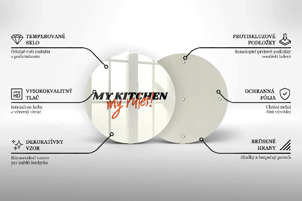 Steklena podloga za rezanje My kitchen my rules