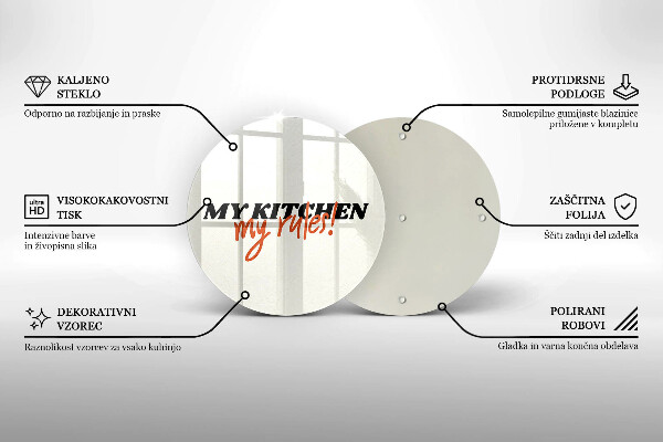 Steklena podloga za rezanje My kitchen my rules