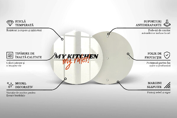 Steklena podloga za rezanje My kitchen my rules