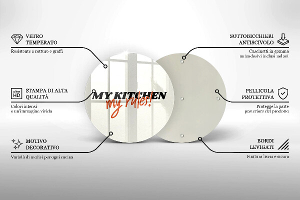 Steklena podloga za rezanje My kitchen my rules