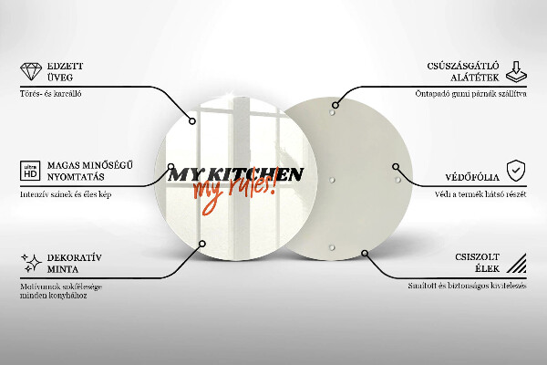Steklena podloga za rezanje My kitchen my rules