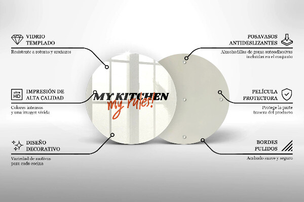 Steklena podloga za rezanje My kitchen my rules