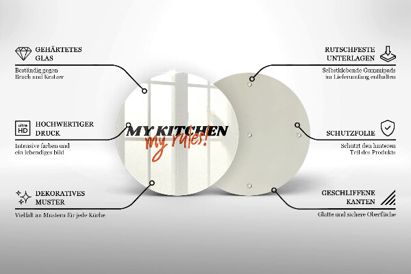 Steklena podloga za rezanje My kitchen my rules