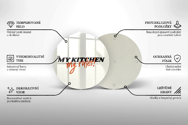 Steklena podloga za rezanje My kitchen my rules