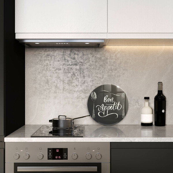 Steklena podloga za rezanje Napis Bon Appetit