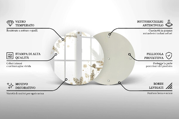 Steklena podloga za rezanje Zimski okraski