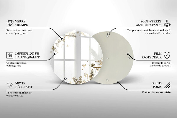 Steklena podloga za rezanje Zimski okraski