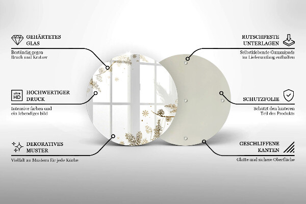 Steklena podloga za rezanje Zimski okraski