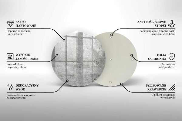 Steklena podloga za rezanje Tekstura betona