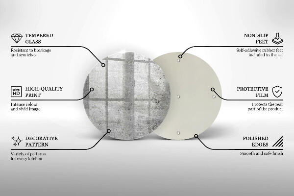 Steklena podloga za rezanje Tekstura betona