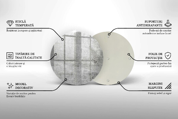 Steklena podloga za rezanje Tekstura betona