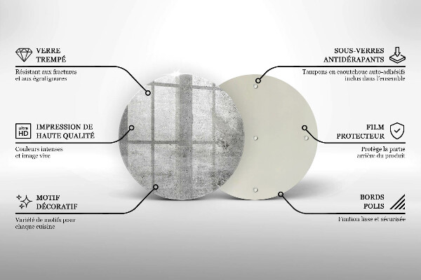 Steklena podloga za rezanje Tekstura betona
