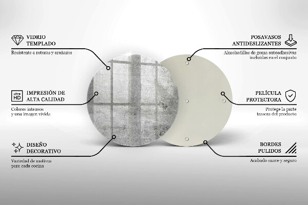Steklena podloga za rezanje Tekstura betona