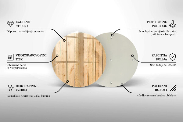 Steklena podloga za rezanje Občutljive lesene deske