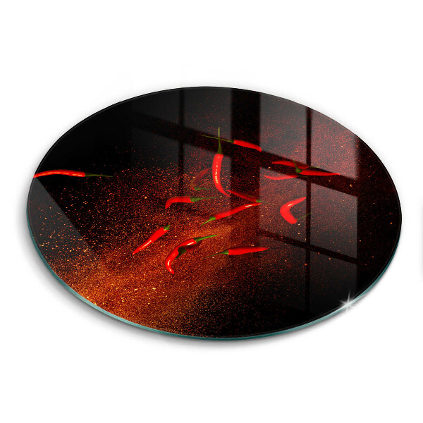 Steklena podloga za rezanje Pekoče čili paprike