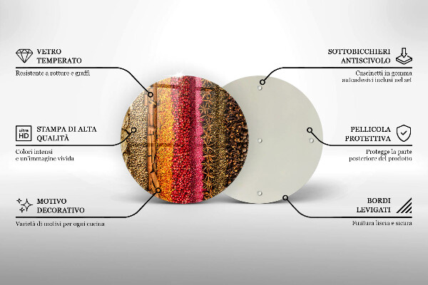 Steklena podloga za rezanje Pisane začimbe