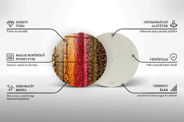 Steklena podloga za rezanje Pisane začimbe