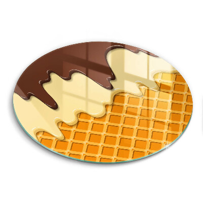 Steklena podloga za rezanje Ilustracija sladoledne kornete